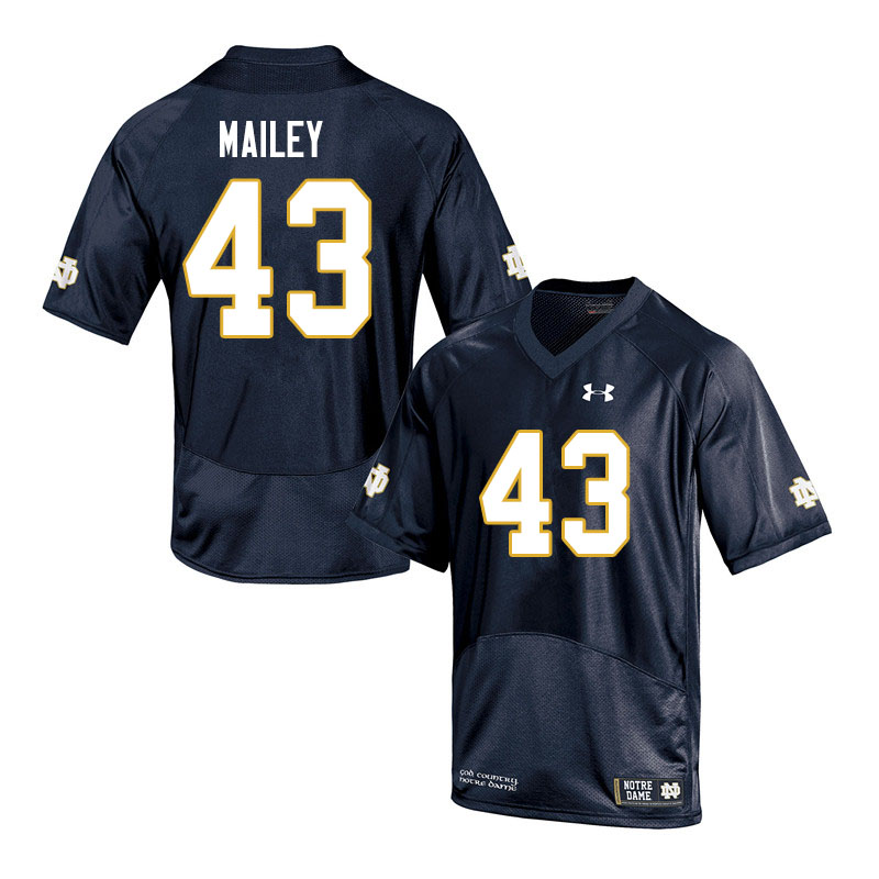 Men #43 Greg Mailey Notre Dame Fighting Irish College Football Jerseys Sale-Navy